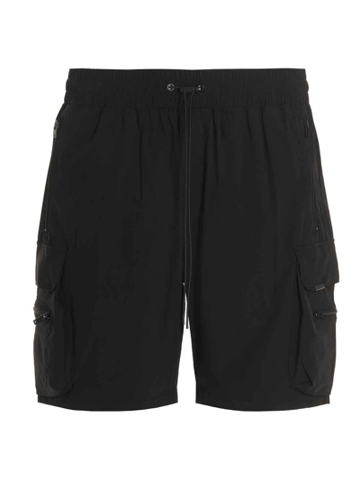 Shop Represent Cargo Bermuda Shorts In Black