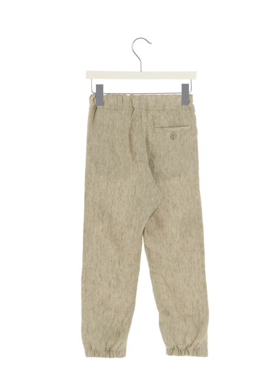 Shop Il Gufo Linen Trousers In Beige