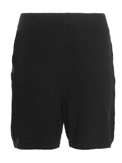 Shop Laneus Sponge Towel Bermuda Shorts. In Black