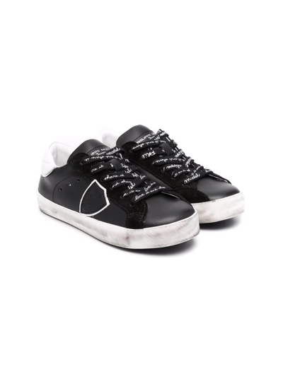 Shop Philippe Model Two-tone Sneakers In Black