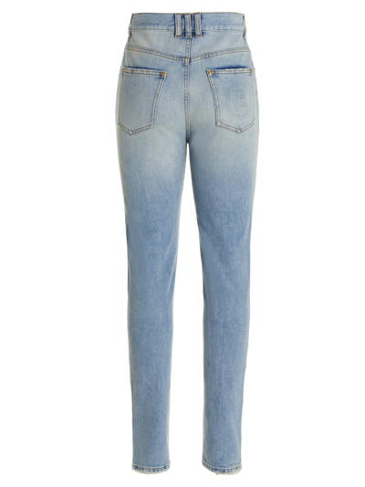Shop Balmain Skinny Jeans In Light Blue