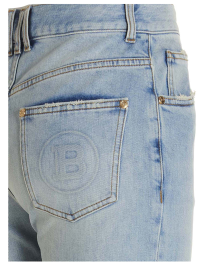 Shop Balmain Skinny Jeans In Light Blue