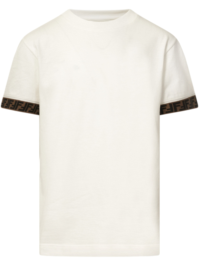 Shop Fendi T-shirt In (gesso)