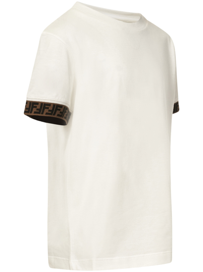Shop Fendi T-shirt In (gesso)