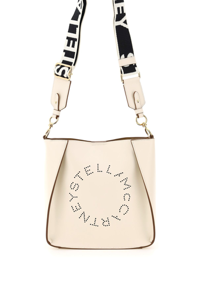 Shop Stella Mccartney Stella Perforated Logo Shoulder Bag In Pure White