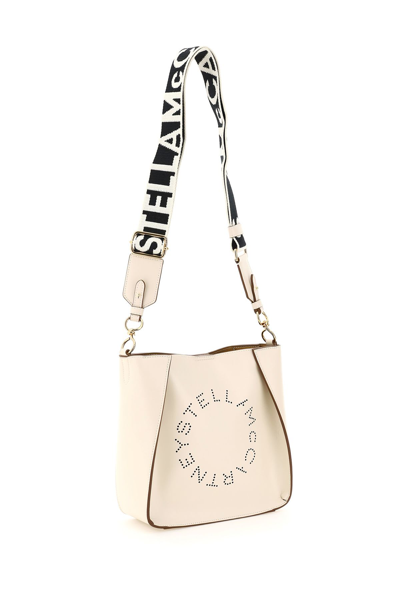 Shop Stella Mccartney Stella Perforated Logo Shoulder Bag In Pure White