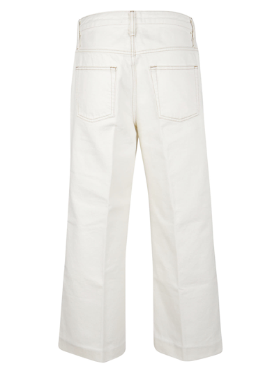 Shop Frame High Rise Wide Crop Jeans In Cream