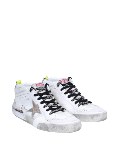 Shop Golden Goose Mid Star Sneakers In White Leather