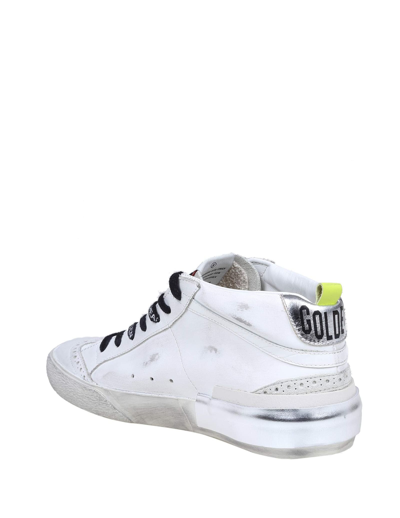 Shop Golden Goose Mid Star Sneakers In White Leather