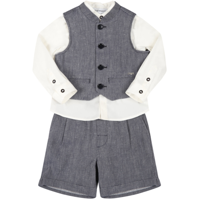 Shop Emporio Armani Multicolor Suit For Baby Boy