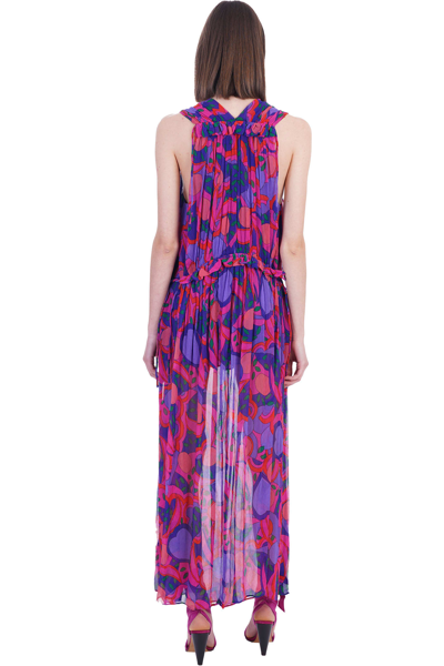 Shop Isabel Marant Alsaw Dress In Viola Silk In 40pk Pink