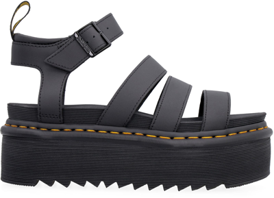 Shop Dr. Martens' Blaire Leather Platform Sandals In Nero