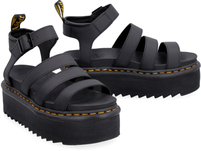 Shop Dr. Martens' Blaire Leather Platform Sandals In Nero