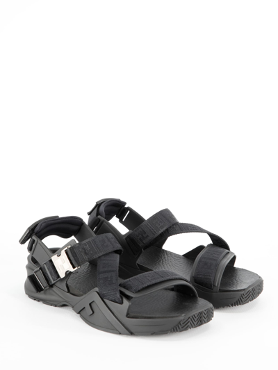 Shop Fendi Flow Sandals In Nero