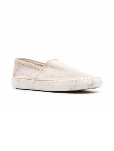 Shop Philippe Model Beige Canvas Marseille Loafers In Canvas_sable