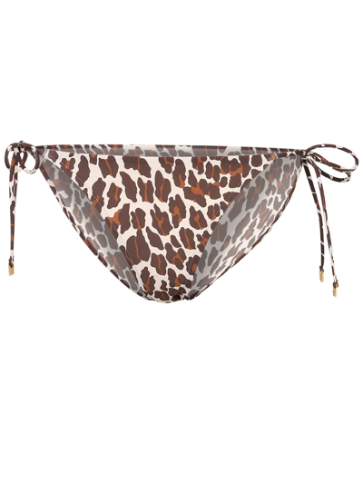 Shop Tory Burch Leopard Print Bikini Bottoms In Animalier