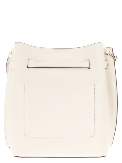 Shop Michael Michael Kors Hamilton Legacy Medium Leather Messenger Bag In Bianco