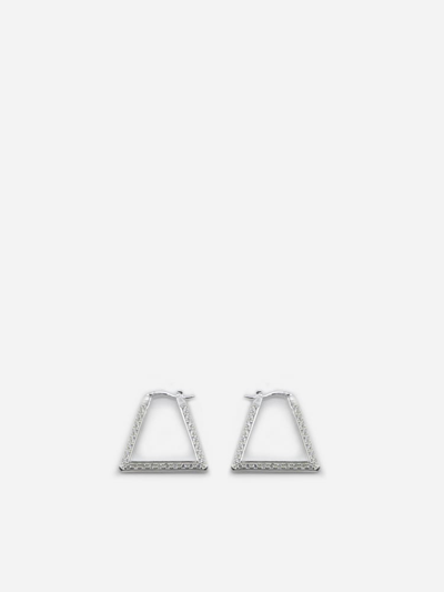 Shop Bottega Veneta Sterling Silver Earrings With Cubic Zirconia