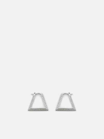 Shop Bottega Veneta Sterling Silver Earrings With Cubic Zirconia