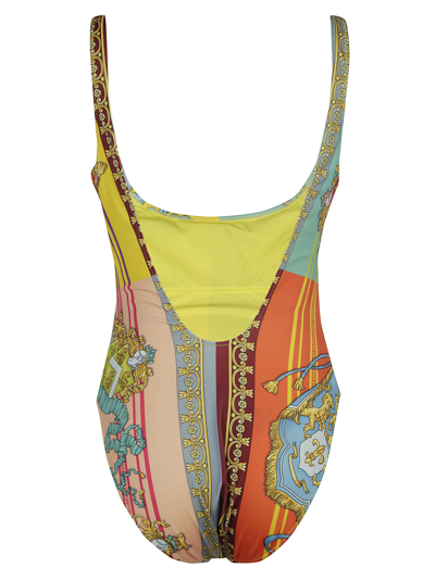 Shop Versace Royal Rebellion Swimsuit In Multicolor