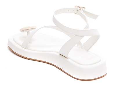 Gia Borghini Rosie Gemstone Flat Sandals In Avorio