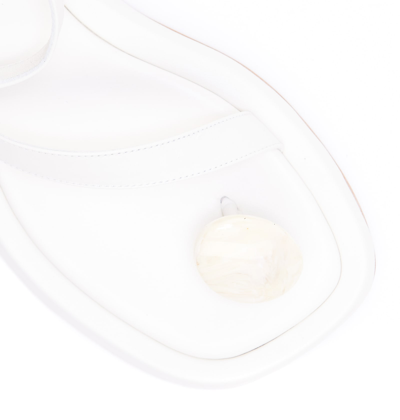 Gia Borghini Rosie Gemstone Flat Sandals In Avorio