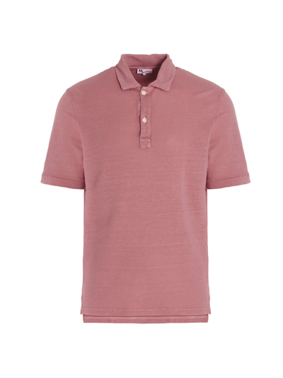 Shop Doppiaa Cotton And Linen Polo Shirt In Pink