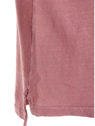 Shop Doppiaa Cotton And Linen Polo Shirt In Pink