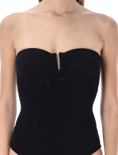 Shop Reina Olga La Sciura Scrunch One-piece Swimsuit In Black