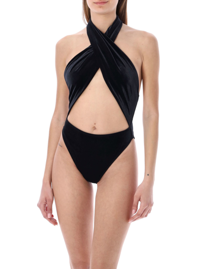 Shop Reina Olga Italian Stallion One-piece Swimsuit In Black