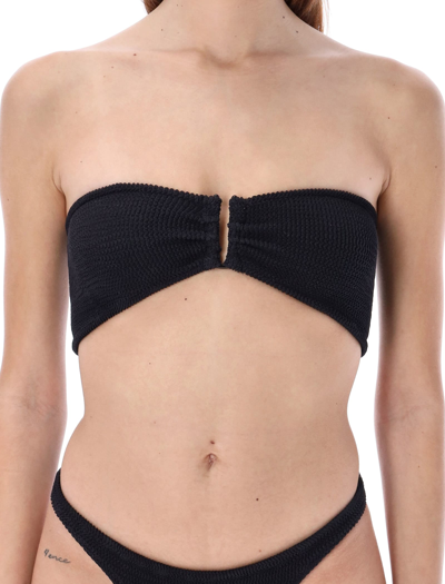 Shop Reina Olga Ausilia Scunch Bikini Set In Black
