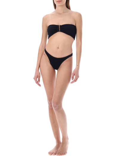 Shop Reina Olga Ausilia Scunch Bikini Set In Black