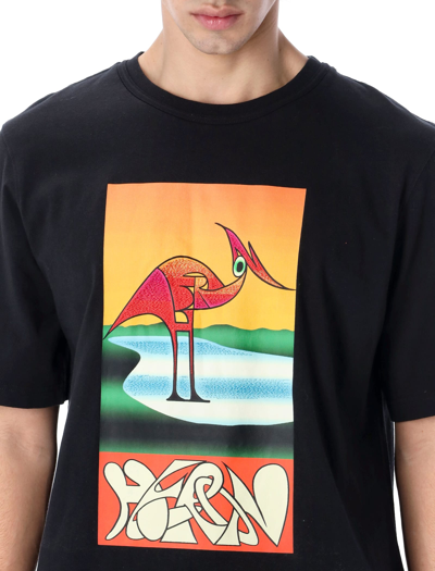 Shop Heron Preston Abstract Heron-print T-shirt In Black/orange