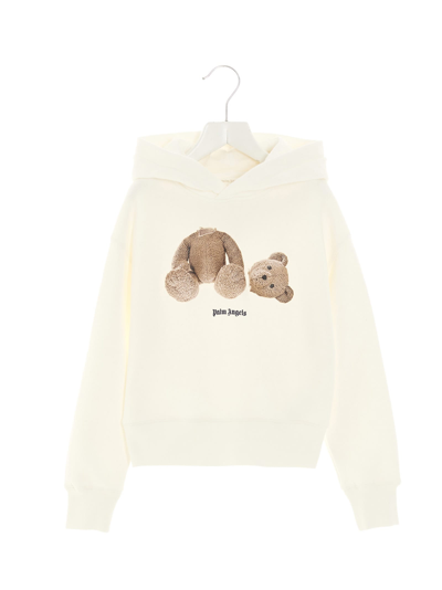 Shop Palm Angels Bear Hoodie In White