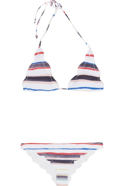 Marysia Broadway Scalloped Striped Triangle Bikini