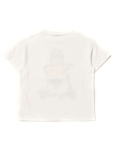 Shop Fendi White Cotton Tshirt In Gesso