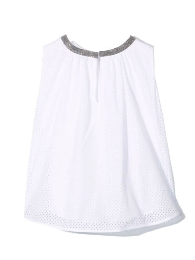 Shop Brunello Cucinelli White Acetate Top In Bianco