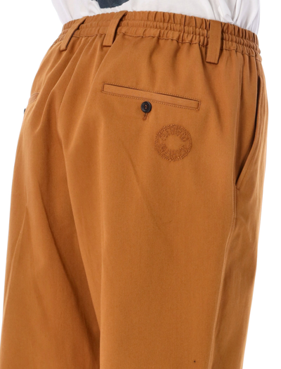 Shop Marni Cropped Cotton Gabardine Pants In Caramel