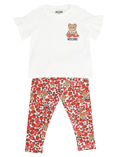Shop Moschino T-shirt And Leggings Set In White
