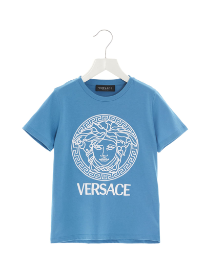 Shop Versace Medusa T-shirt In Light Blue