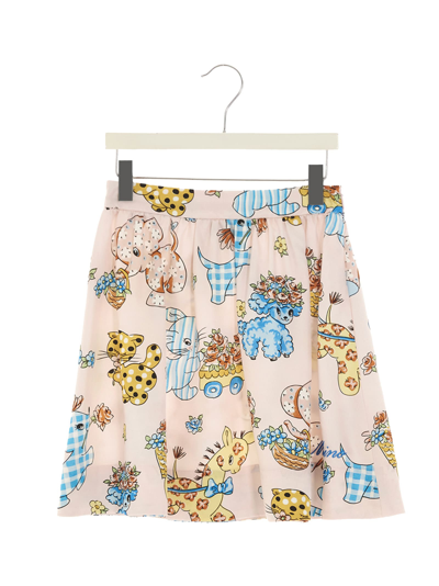 Shop Moschino All-over Print Viscose Skirt. In Multicolor