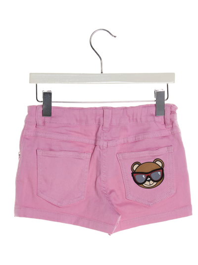 Shop Moschino Logo Shorts In Pink