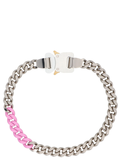 Alyx Silver & Pink Colored Links Necklace In Multicolor