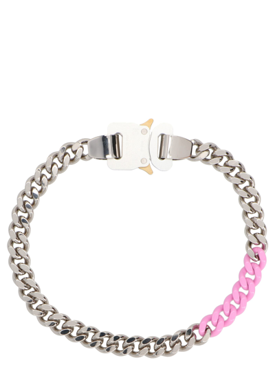Alyx Silver & Pink Colored Links Necklace In Multicolor