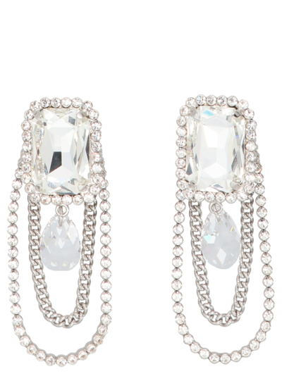 Shop Alessandra Rich Drop Earrings In Silver