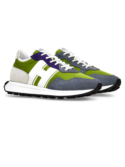 Shop Hogan Sneakers H601 Grey Green