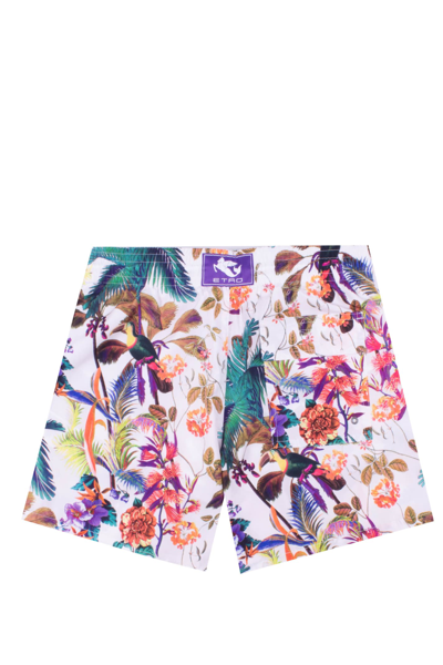 Shop Etro Swimsuit With Multicolor Print In Bianco