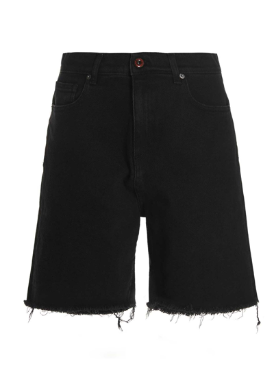 Shop Vision Of Super Color Block Back Detail Bermuda Shorts In Black