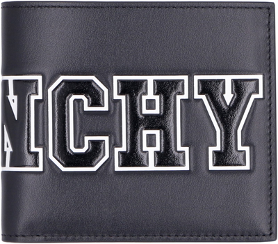 Shop Givenchy Logo Leather Wallet In Nero