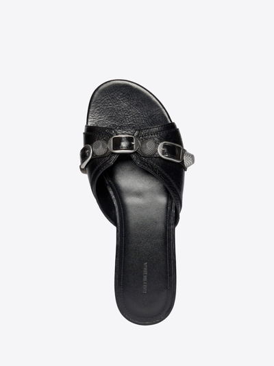 Shop Balenciaga Cagole Black Sandals In Nero